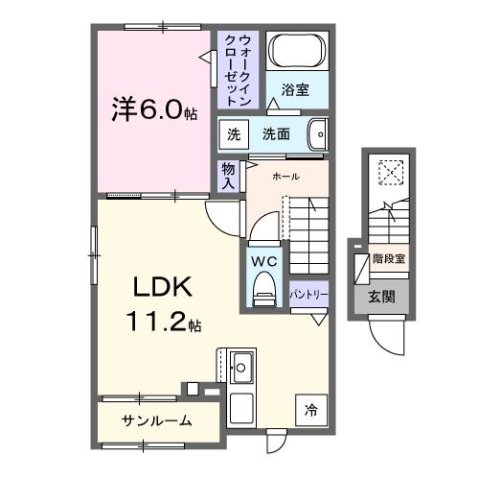 セレスティア? 201 ｜ 滋賀県彦根市大藪町２５０７（賃貸アパート1LDK・2階・47.74㎡） その2